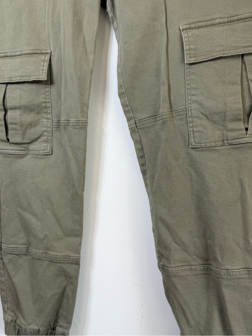 FATE Olive Green Utility Cargo Jogger Pants Cotton Stretch Size L - Picture 2 of 7